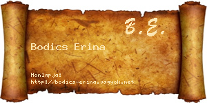 Bodics Erina névjegykártya